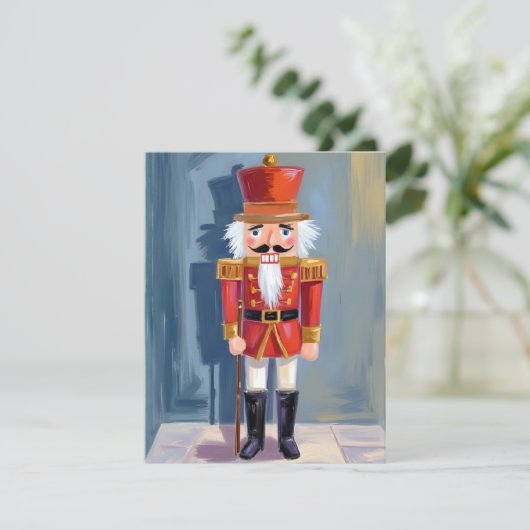 Christmas Nutcracker | Red Soldier Watercolor シーズンカード (スタンド正面)