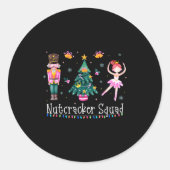 Christmas Nutcracker Squad Ballet Dance Women Kids ラウンドシール (正面)
