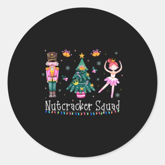 Christmas Nutcracker Squad Ballet Dance Women Kids ラウンドシール (正面)