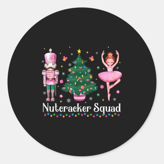 Christmas Nutcracker Squad Ballet Dance Women Kids ラウンドシール (正面)