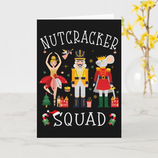 Christmas Nutcracker Squad Byllet Dance Women Kids カード (黄色い花)
