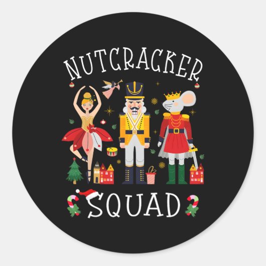 Christmas Nutcracker Squad Byllet Dance Women Kids ラウンドシール (正面)