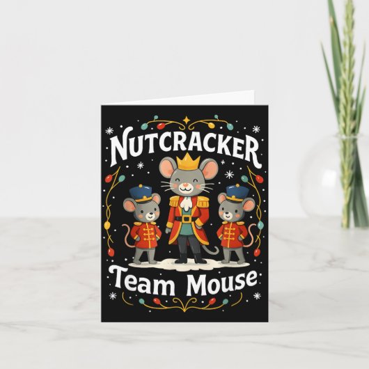 Christmas Nutcracker Team Mouse Funny Soldier Xmas カード (正面)