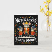 Christmas Nutcracker Team Mouse Funny Soldier Xmas カード (黄色い花)