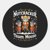 Christmas Nutcracker Team Mouse Funny Soldier Xmas ラウンドシール (正面)