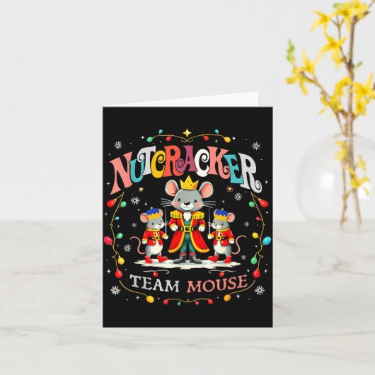 Christmas Nutcracker Team Mouse Women Kids Girl カード (黄色い花)