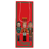 Christmas Nutcracker Trump Kennedy Musk ワインギフトバッグ (正面)