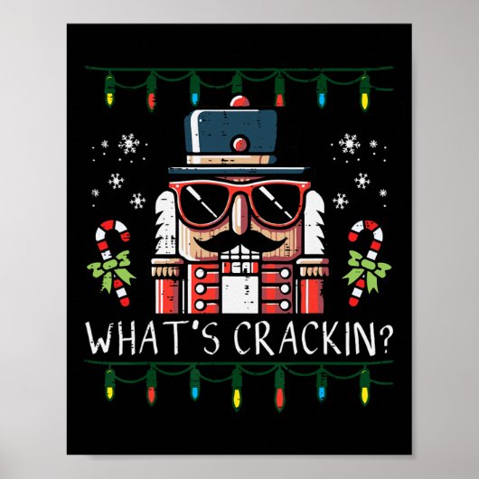 Christmas Nutcracker Whats Crackin Funny Xmas Men ポスター (正面)