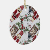 Christmas nutcrackers and lanterns セラミックオーナメント (右)