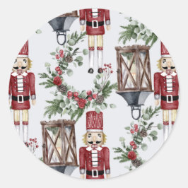Christmas nutcrackers and lanterns ラウンドシール