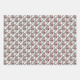 Christmas nutcrackers and lanterns ラッピングペーパーシート