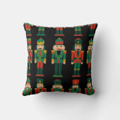 Christmas Nutcrackers on Black クッション (裏面)