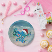 Christmas octopus coastal Holiday party supply ペーパープレート (パーティー)