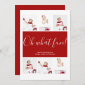 Christmas Ohパーソナライズされた Whatおもしろいフォトコラージュ シーズンカード (正面/裏面)