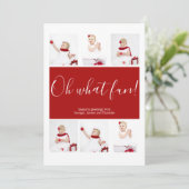 Christmas Ohパーソナライズされた Whatおもしろいフォトコラージュ シーズンカード (スタンド正面)