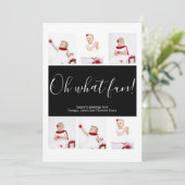 Christmas Ohパーソナライズされた Whatおもしろいフォトコラージュ シーズンカード (スタンド正面)