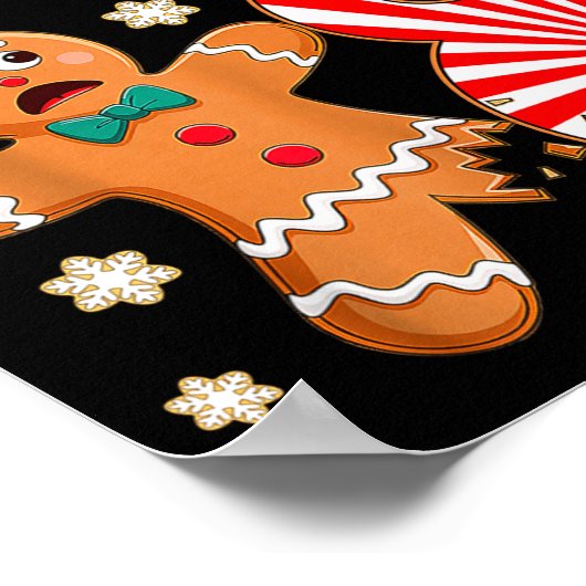 Christmas Oh Snap 8 Year Old Gingerbread Man 8th B ポスター (角)