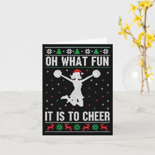Christmas Oh What Fun It Is To Cheer - Cheerleadin カード (黄色い花)