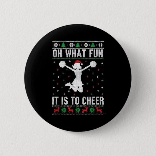 Christmas Oh What Fun It Is To Cheer - Cheerleadin 缶バッジ (正面)