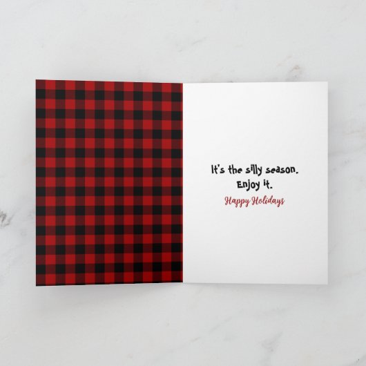 Christmas Old Man With Beard Under Sunglasses カード (内部)