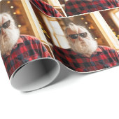 Christmas Old Man With Beard Under Sunglasses ラッピングペーパー (ロールコーナー)