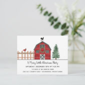 Christmas on the Farm Rustic Holiday Party Invite  ポストカード (スタンド正面)