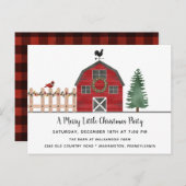 Christmas on the Farm Rustic Holiday Party Invite  ポストカード (正面/裏面)