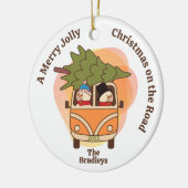 Christmas on the Road雪だるまin a Van セラミックオーナメント (左)