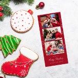 Christmas or Holiday Multi Photo Retro Filmstrip R<br><div class="desc">Send fun,  Chic & Minimalist Holiday or Christmas cards with a little bit of a retro photo vibe your Christmas or Holiday Multi Photo Retro Filmstrip - Red Christmas or Holiday Cards.</div>