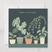Christmas Orange Green Potted Plants シーズンカード (正面)