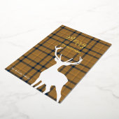 Christmas Orange Tartan And Deer 箔シーズンカード (回転した状態)