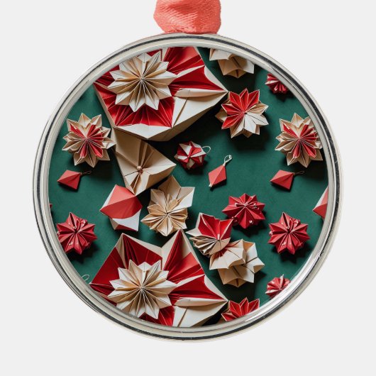 Christmas origami handicrafts11- Ceramic Ornament メタルオーナメント (正面)