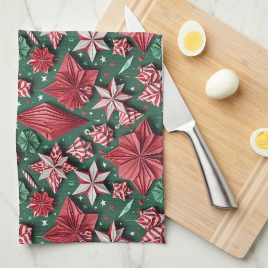 Christmas origami handicrafts 12 - Kitchen Towel キッチンタオル (四つ折り)