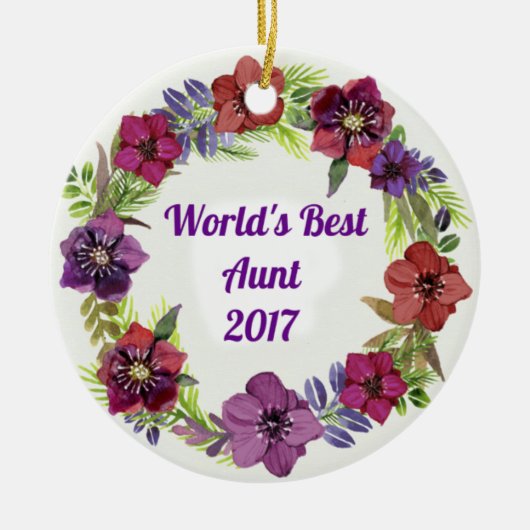 Christmas Ornament世界で最も最高のな叔母さん セラミックオーナメント (正面)