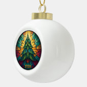 Christmas Ornament 2025 Faux Stained Glass Eff. 1  セラミックボールオーナメント (右)