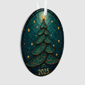 Christmas Ornament 2025 Faux Stained Glass Eff. 2 オーナメント (正面)