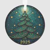 Christmas Ornament 2025 Faux Stained Glass Eff. 2 オーナメント (裏面)