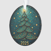 Christmas Ornament 2025 Faux Stained Glass Eff. 2 オーナメント (正面)