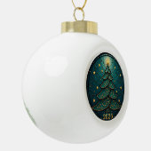 Christmas Ornament 2025 Faux Stained Glass Eff. 2 セラミックボールオーナメント (左)