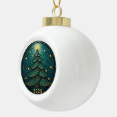 Christmas Ornament 2025 Faux Stained Glass Eff. 2 セラミックボールオーナメント (右)