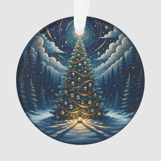 Christmas Ornament 2025 – Winter Night Tree 1 オーナメント (正面)