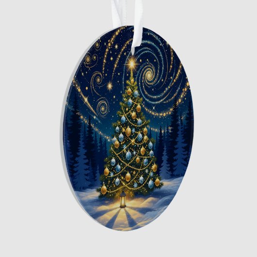 Christmas Ornament 2025 – Winter Night Tree 2 オーナメント (正面)