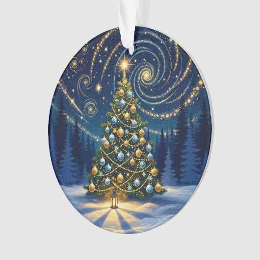 Christmas Ornament 2025 – Winter Night Tree 2 オーナメント (正面)