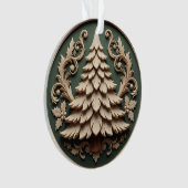 Christmas Ornament 2025 – Wood Carved Style オーナメント (正面)