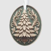 Christmas Ornament 2025 – Wood Carved Style オーナメント (正面)