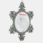 Christmas Ornament : Baby Jesus スノーフレークピューターオーナメント (左)