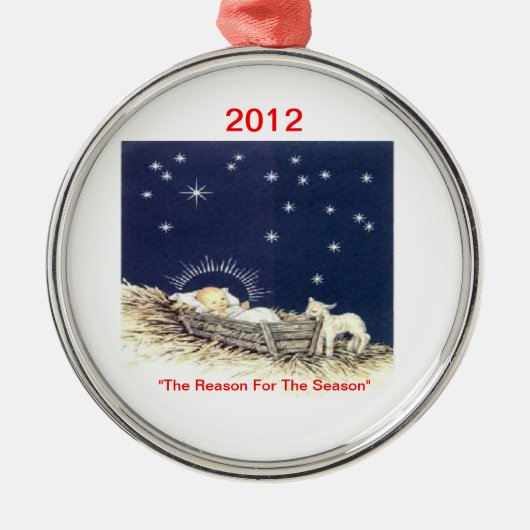 Christmas*Ornament*Baby Jesus*Religious*LyndaH60* メタルオーナメント (正面)