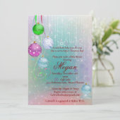 Christmas Ornament Baby Shower Invitation, Winter  招待状 (スタンド正面)