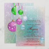 Christmas Ornament Baby Shower Invitation, Winter  招待状 (正面/裏面)