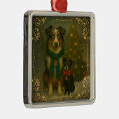 Christmas Ornament – Cozy Dog Holiday Keepsake メタルオーナメント (右)